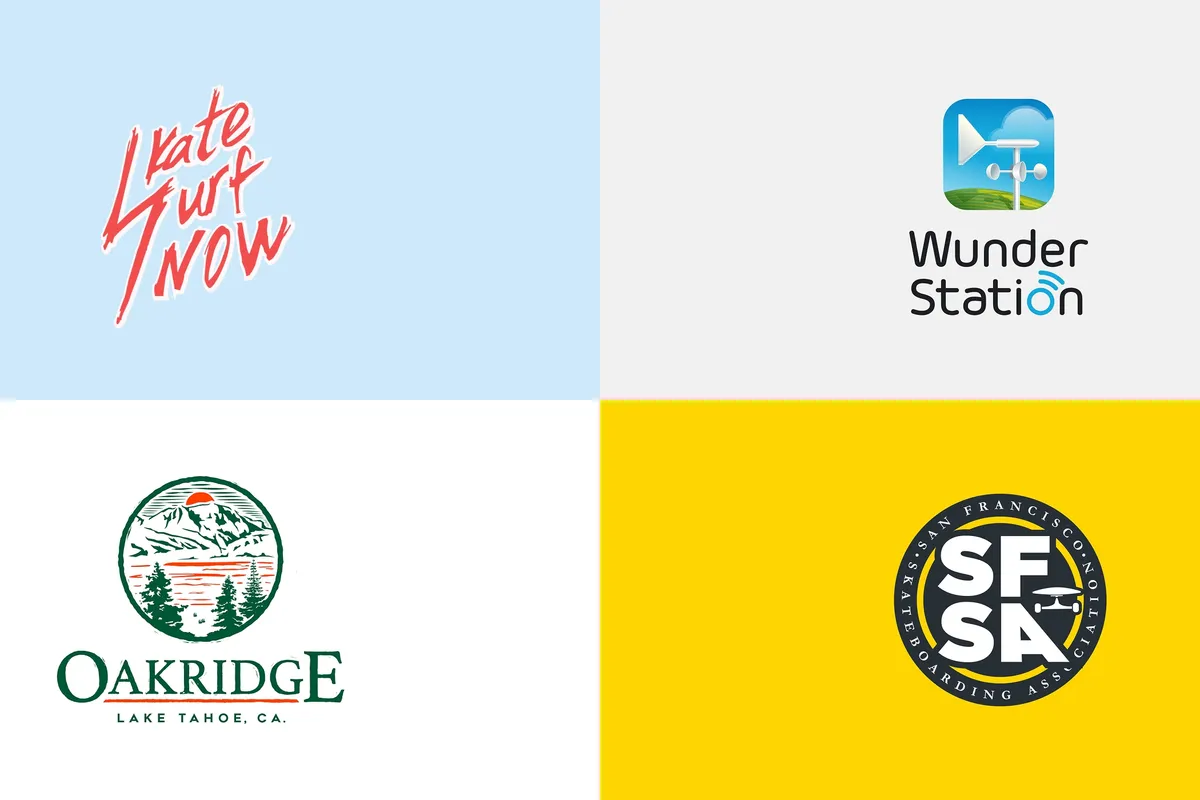 Grid of logo marks designed by Sunset Studio