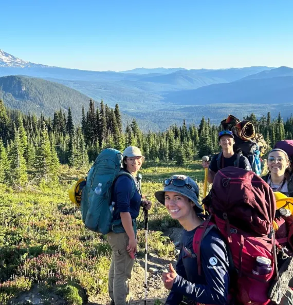 Matt and friends backpacking near Mount Adams