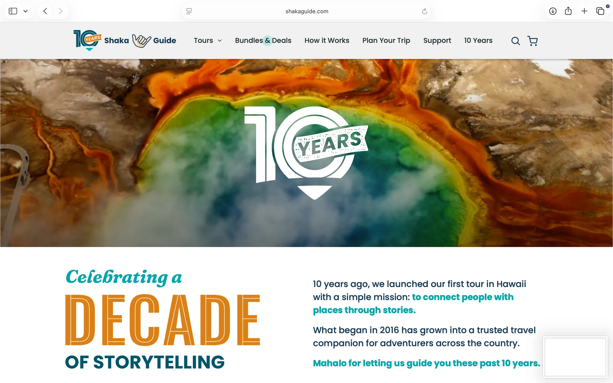 Shaka Guide ten year anniversary milestone graphic