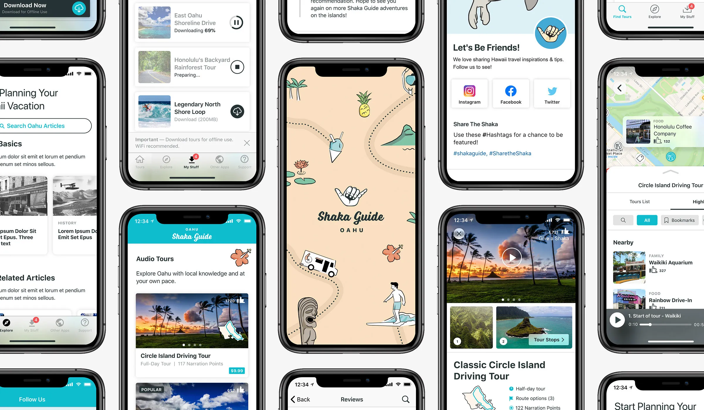 Shaka Guide redesigned iOS app screens