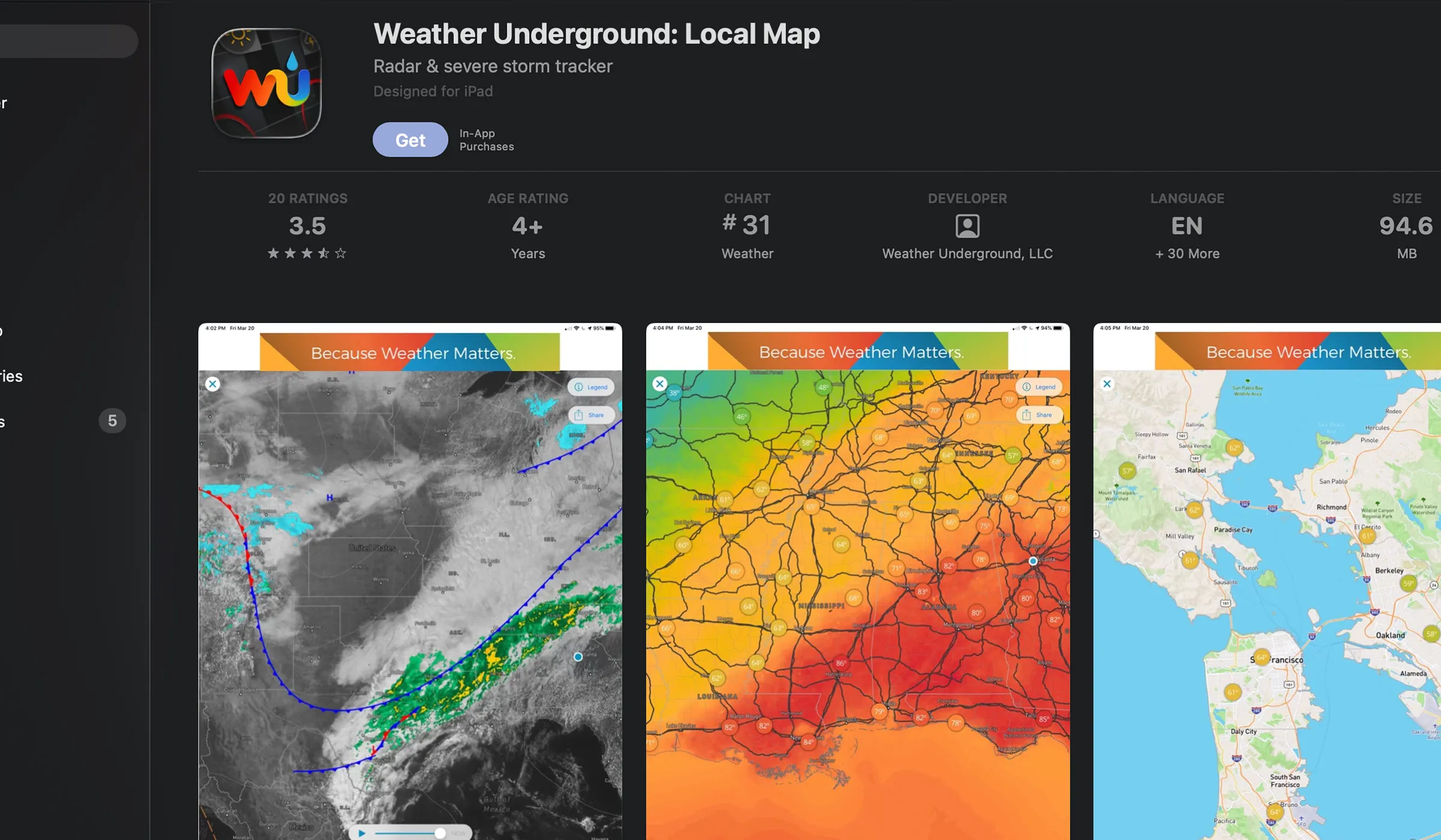 Weather Underground featured on the Apple App Store